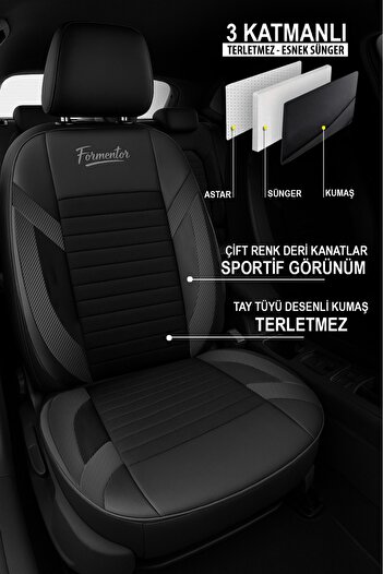 GM-DESIGN Formentor Arm Feather Auto Seat Cover (Toyota Corolla-Auris-Yaris Compatible)
