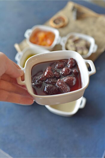 şirin eşyalarım Porcelain Square Deep Small Appetizer Plate with Handle 10 cm / 1 Piece Price
