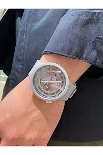 Swatch Big Bold Ceramic C-grey Unisex Wristwatch Sb03m100