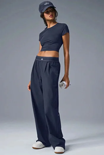 VibeGaia Loose Cut Navy Blue Trousers