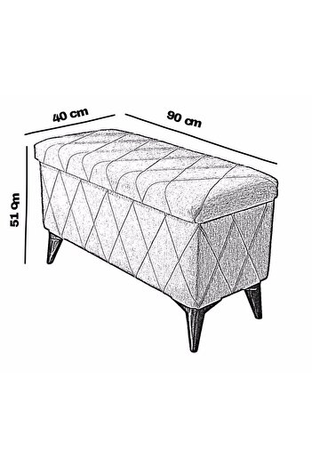 vavonni Sandıklı 90 Cm Nevrür Kapitone Puf A Kalitekoltuk Bench / 02