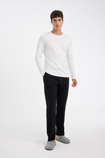DeFacto Regular Fit Crew Neck Basic Pajama Top