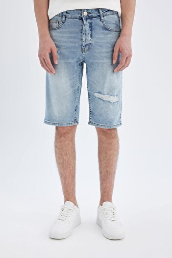 DeFacto Slim Fit Slim Fit Jean Bermuda Shorts C2696Ax24Sm
