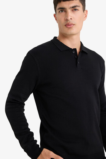 DeFacto Polo Collar Thessaloniki Fabric Sweater - Standard Fit B9713Ax24Au