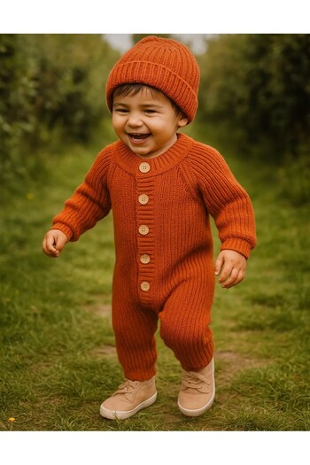 Serackids Thessaloniki Braided Baby Jumpsuit Beanie Set of 2 Lycra