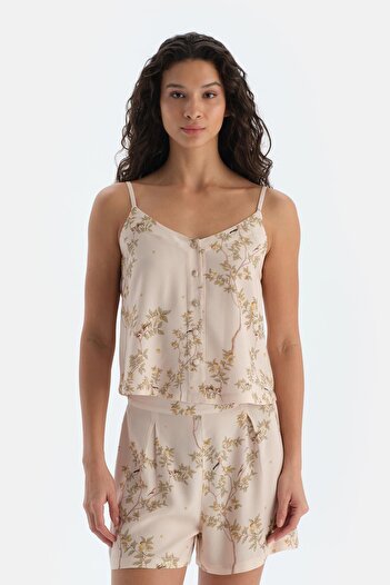 Dagi Stone Flower Printed Viscose Woven Camisole