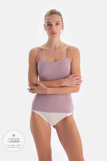 Dagi Dusty Rose Modal Strap Cashmere Undershirt