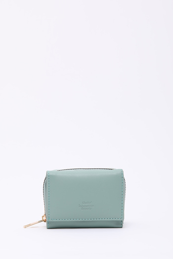 SHAKA Green Shk177 Faux Leather 8 Compartments, Card Holder, Paper and Coin Compartment Snap Wallet