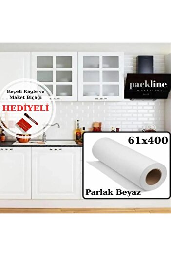 Packline Folyo Mutfak Tezgah Dolap Ve Mob Kaplama Folyosu Ragle Ve Maket Bıçağı Hediyeli 61cmx4m