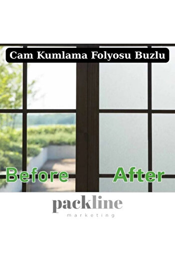 Packline PACKLİNE CAM KUMLAMA FOLYOSU BUZLU CAM FİLMİ 90cm x 5m