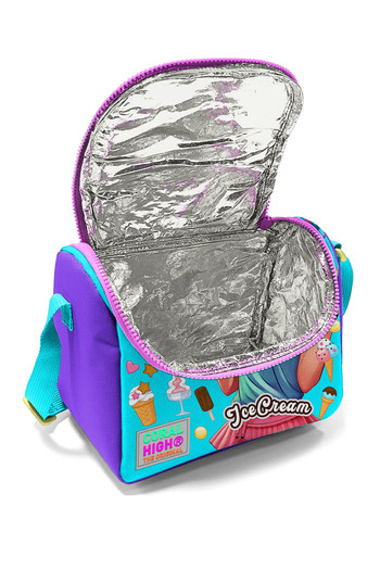 Coral High Kids Lilac Turquoise Ice Cream and Anime Patterned Thermo Lunchbox 11789