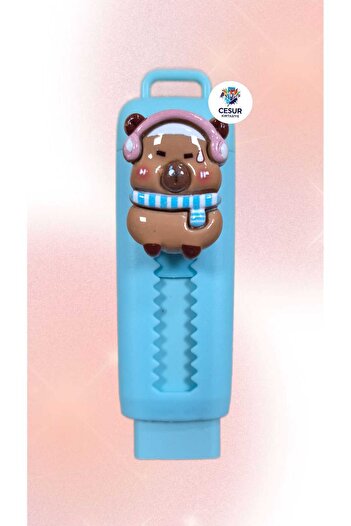 Mikro Capybara, Blue Eraser 1 Piece Extendable Push Pull