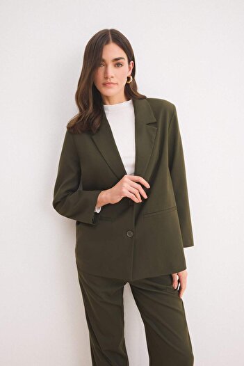 DeFacto Regular Fit Blazer Jacket - Straight Cut, Button E1797Ax25Sp
