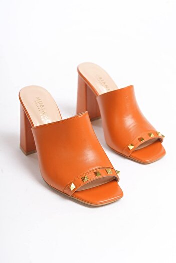 Mubiano Collection Mubiano Hakiki Deri Collection Жіночі туфлі на підборах Oranj -MCBRG5692-ORJ