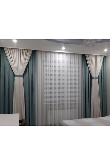 Store ASLAN HOMES ÇİFT FONLU TÜL PERDE TAKIM 1/250 PİLELİ