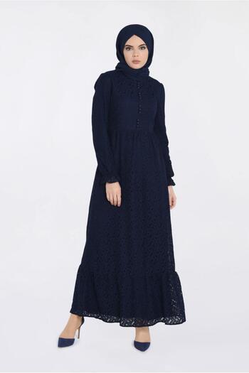 Alvina Lace Button Detailed Dress 4390-1
