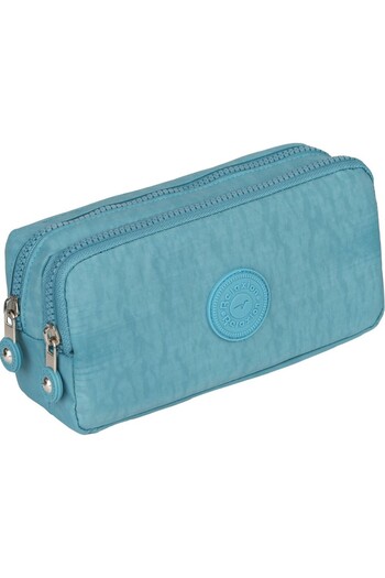 Relaxion Turquoise Crinkle Fabric Waterproof 2 Compartment Pen Holder - RLX124