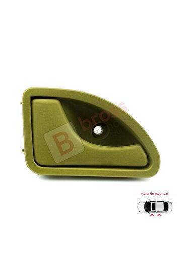 Bross Otomotiv Left Interior Door Handle for Renault Kangoo Twingo Mk1 Nissan Kubistar X76 8200259376 Mustard Olive Green
