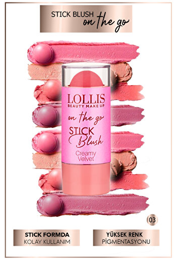 Lollis Stick Blush 03 / Stick Allık 03 / Allık Çubuğu 03