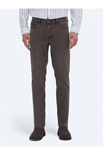 Kip Καφέ Slim Fit Denim - Βαμβακερό παντελόνι