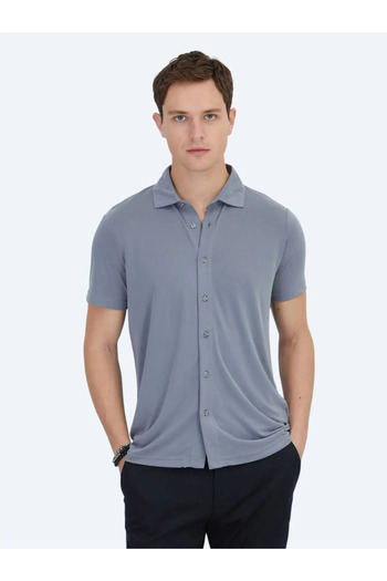 Kip Сіра пряма сорочка Regular Fit Casual