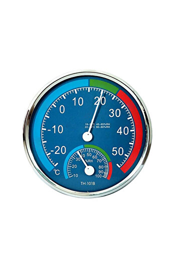 Choice Blue Mini Round Pointer Thermometer Hygrometer -30℃-50℃ Thermometer 20%-100% Hygrometer Indoor Offic