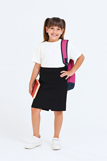 GİYİCEM TEKSTİL Girls' Drawstring Waist School Camisole Shorts Skirt G2025-1