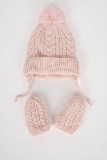 DeFacto Baby Girl Knitwear Beanie Gloves Set of 2 3128729