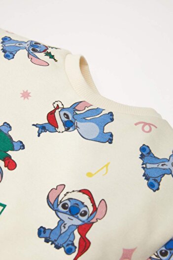 DeFacto Kız Bebek 2'li Takım Disney Lilo & Stitch Sweatshirt Beli Lastikli Eşofman Altı D6704A524WN