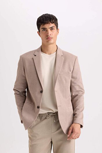 DeFacto Slim Fit Dar Kesim Astarlı Düğmeli Blazer Ceket N0503AZ24AU