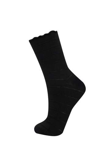DeFacto Women's Seamless Frilly 2-Piece Premium Combed Cotton Socks D7720Axns