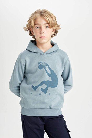 DeFacto Erkek Çocuk Shaquille O'Neal Bisiklet Yaka Sweatshirt D3144A824WN