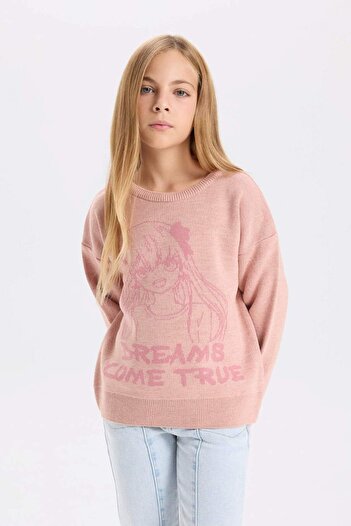 DeFacto Pulover de tricotaj cu model pentru fete 3143709