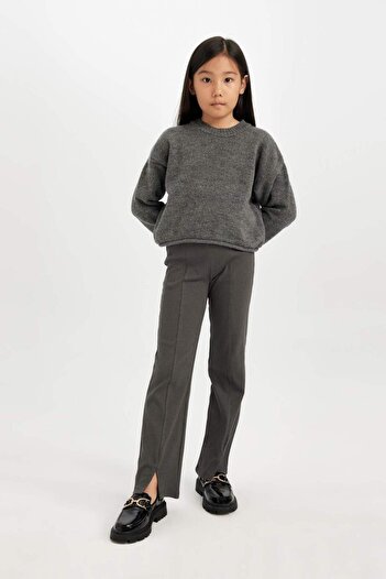 DeFacto Girls' Spanish Leggings with Slit Standard Length Ribbed Camisole Leggings D0747A824Au