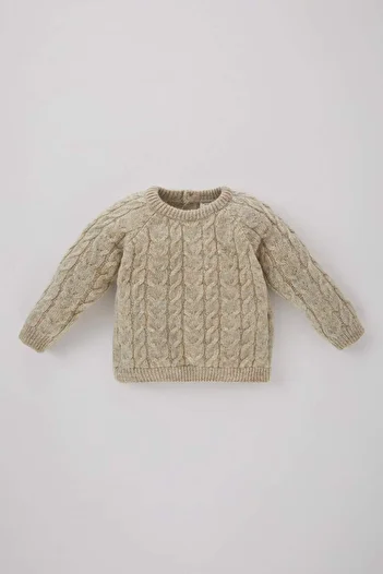 DeFacto Baby Boy Ecru Crew Neck Knitwear Sweater A3854A524Wn