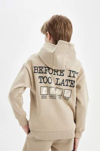 DeFacto Boy Oversize Wide Fit Back Printed Hooded Sweatshirt 3155675