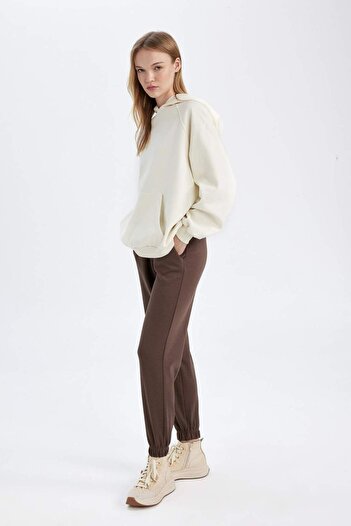 DeFacto Regular Fit Jogger Sweatpants Μέση με ελαστικό πόδι με τσέπες Μακρύ μέγεθος S8381AZ24WN