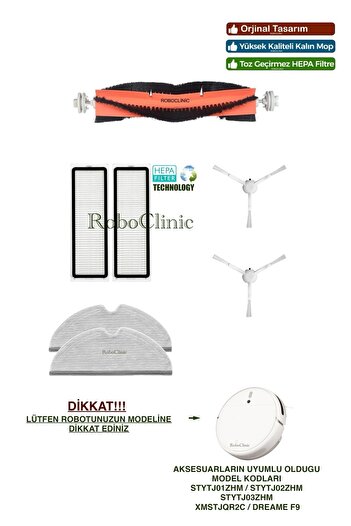 Roboclinic Xiaomi Mi Robot 1c / 2c Flatiron (STYTJ02ZHM), 1c (STYTJ01ZHM), f9 Συμβατό σετ παγκόσμιας ανανέωσης
