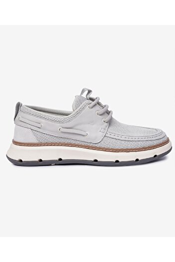 Greyder Erkek Gri Hakiki Deri Casual Ayakkabı 4Y1UA64566