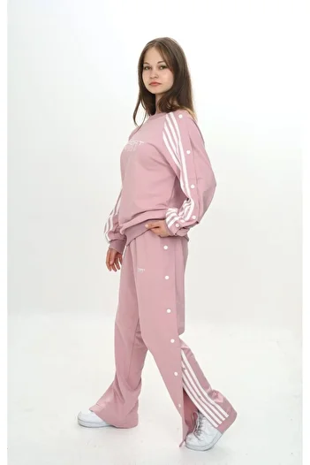 Jannock Unisex Children's 2 Thread Snap Fastener 100% Cotton Double Tracksuit Set Comfortable Fit-299