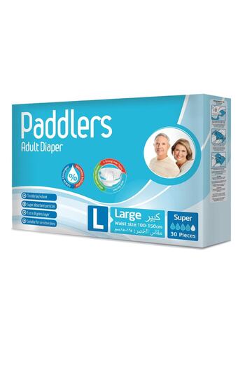 Paddlers Adult Patient Taped Diaper Large 30 Pieces