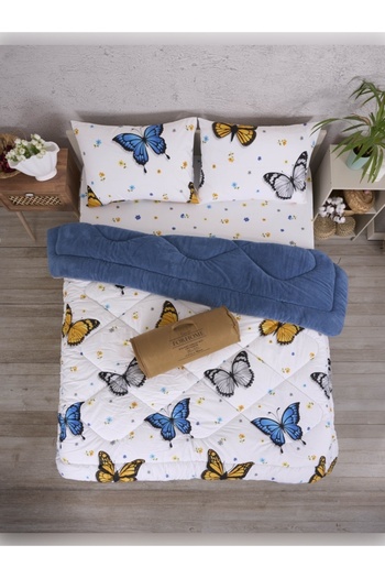 Sudemhome Double Double Sided Luxury Welsoft Elite Quilt Soft Fleece Quilt and Pillow Case Asian Gray