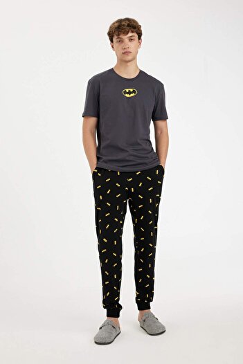 DeFacto Batman Pijama Takım Bisiklet Yaka Kısa Kollu Üst Beli Lastikli Alt D2604AX24AU