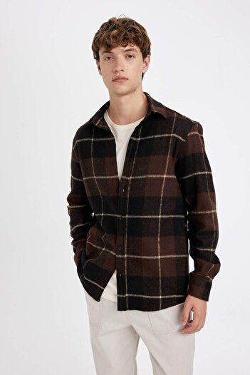DeFacto Regular Fit Kareli Oduncu Flanel Uzun Kollu Gömlek S9275AZ24AU