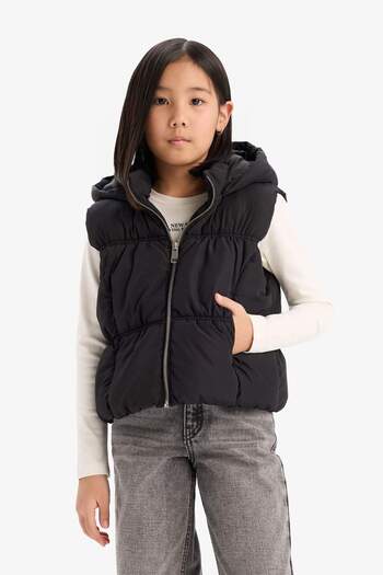 DeFacto Water Repellent Hooded Inflatable Vest for Girls C4971A824Au