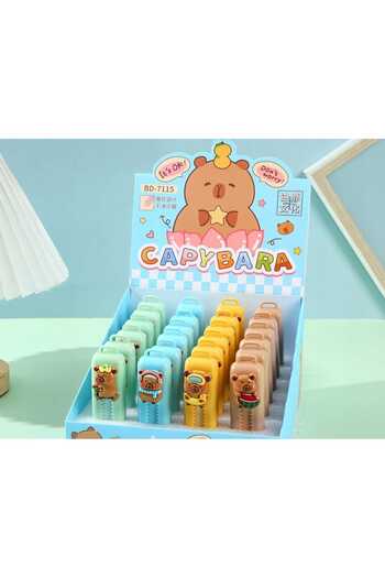 Mikro Capybara Brown Eraser 1 Piece Extendable Push Pull