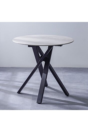 Danube Home Alleria 2-Seater Round Dining Table - Grey/Black Glass Top - Stylish & Durable - 2-Year Warranty
