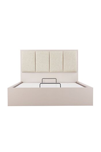 Danube Home Cardano 150 + 200 Queen Bed with Hydraulic Underbed Storage - Champagne L214.7xW158xH120cm