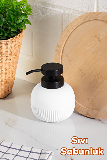 Porsima 3119 Bathroom and Kitchen Liquid Soap Dispenser 450 ml White