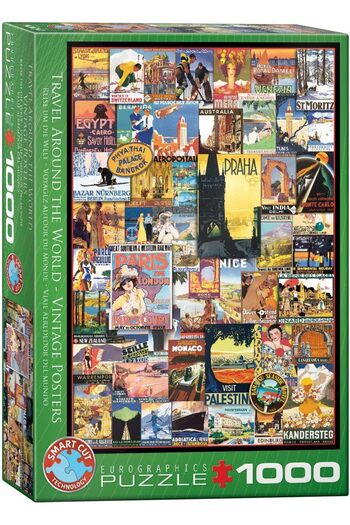 Eurographics Puzzle 1000-Pcs Travel Around The World Vintage Posters 6000-0755